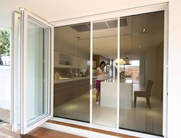 Cửa lưới xếp có ray